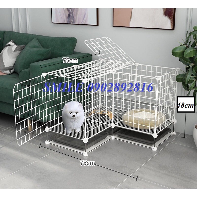 [TẶNG VÒNG CỔ] COMBO CHUỒNG, LỒNG LƯỚI THÉP CHO CHÓ MÈO THÚ CƯNG ĐA NĂNG Kèm Khay Vệ Sinh