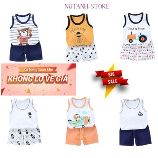 Bộ đồ cotton trẻ em - quần áo ba lỗ cho bé thun lạnh