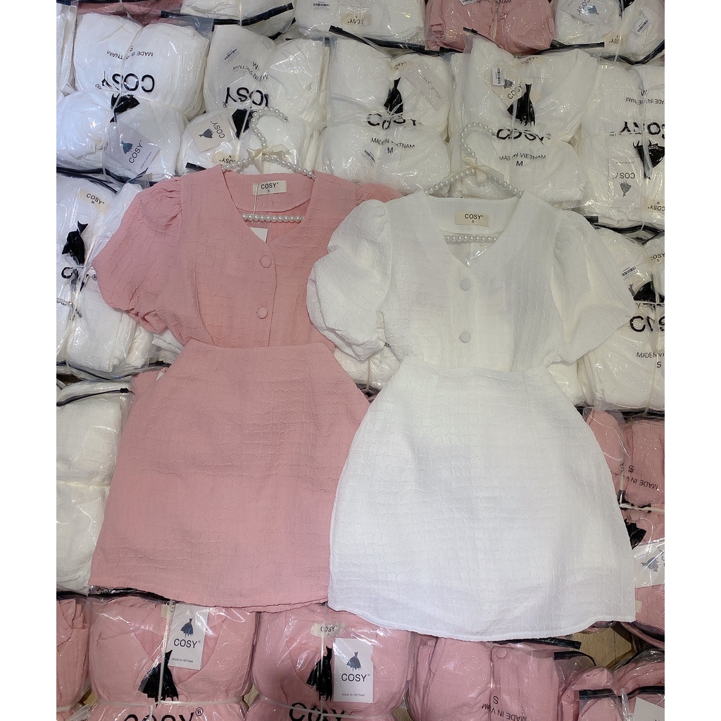 Set áo chân váy cổ tim mềm trẻ trung Set Sabrina DS86 Cin house