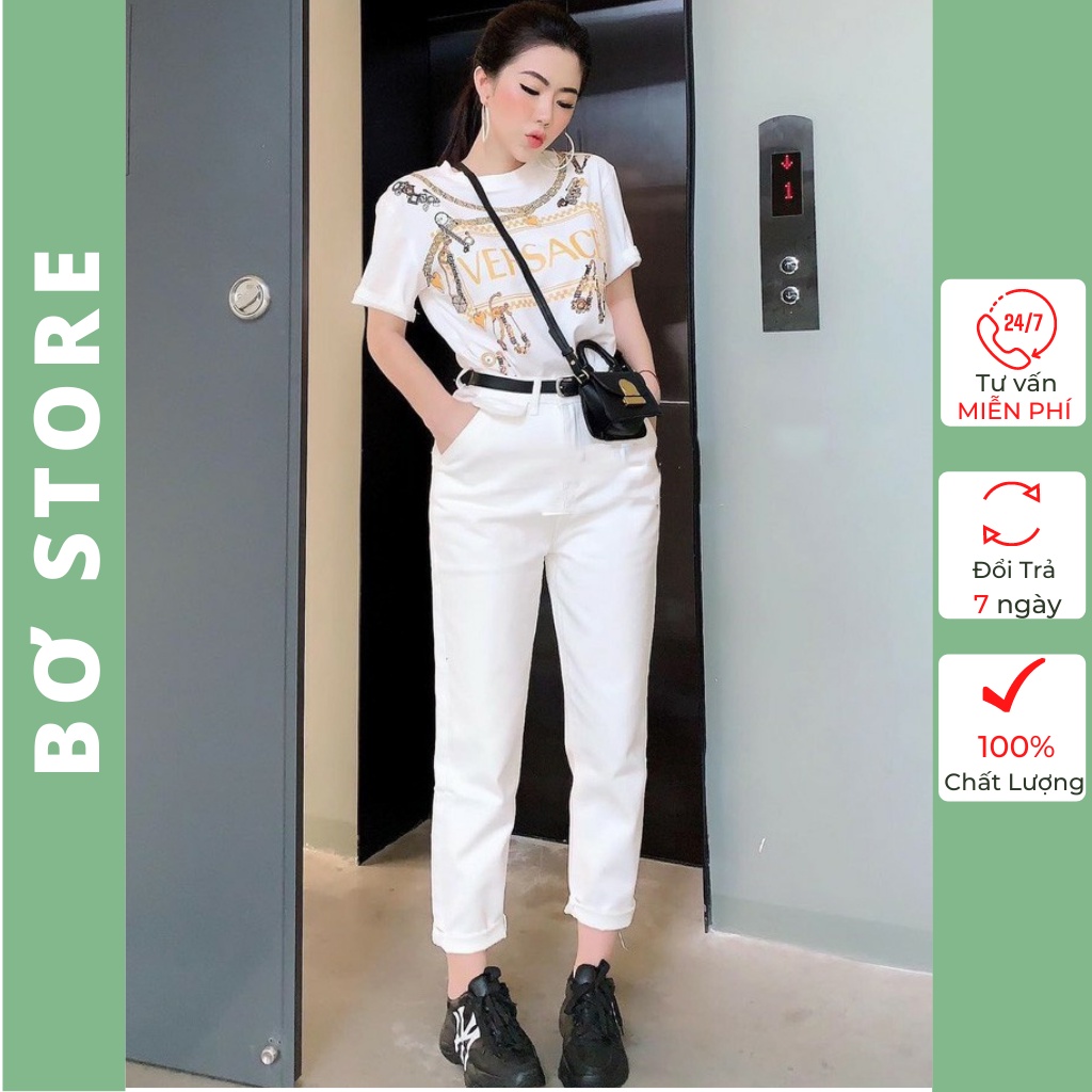 Quần Kaki Baggy Lưng Cao Màu Be Trắng Đen - hình thật - 95