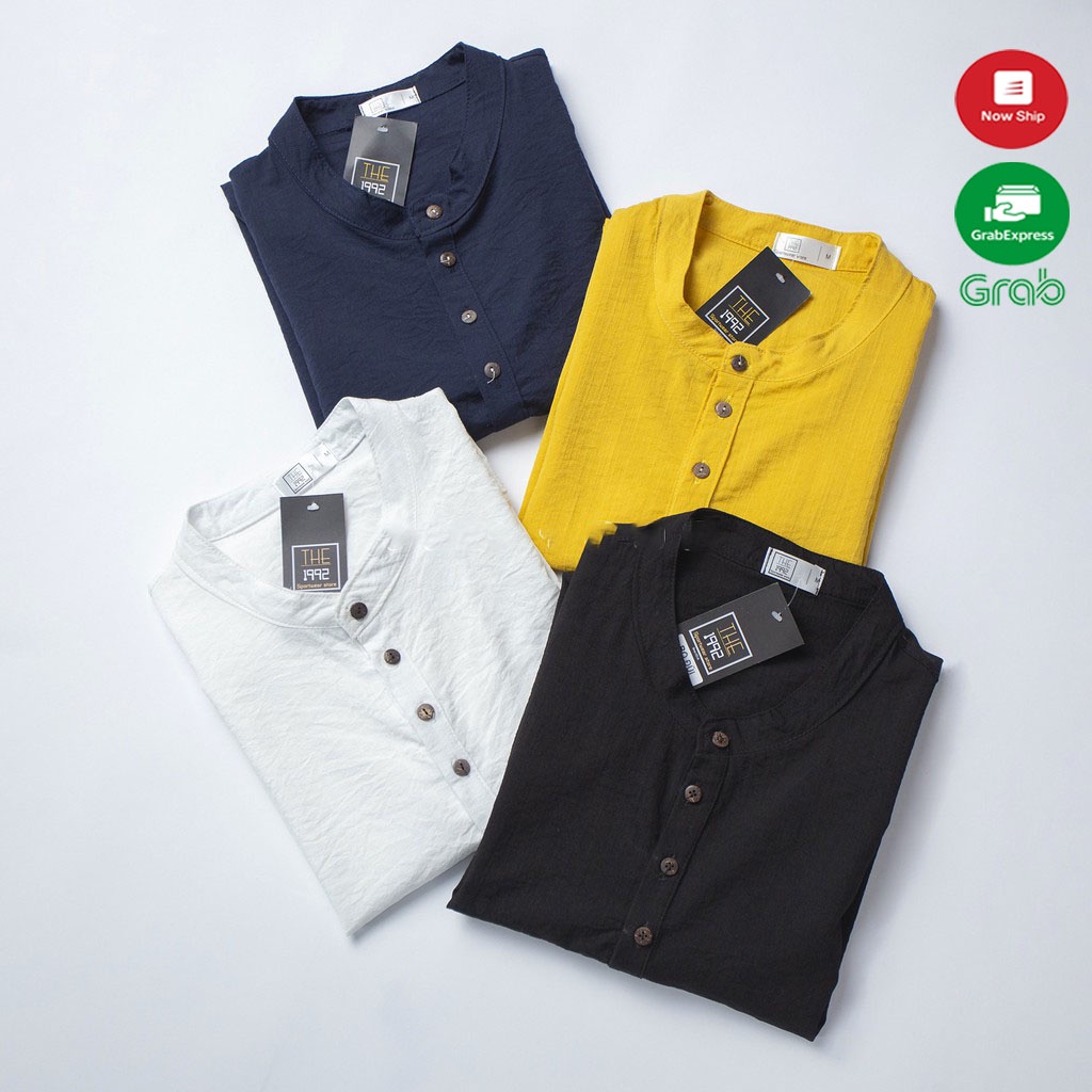 Áo đũi nam cổ tàu Chất liệu cực mềm mịn, thoáng mát áo vải đũi cao cấp loại 1 dày dặn thấm hút mồ hôi