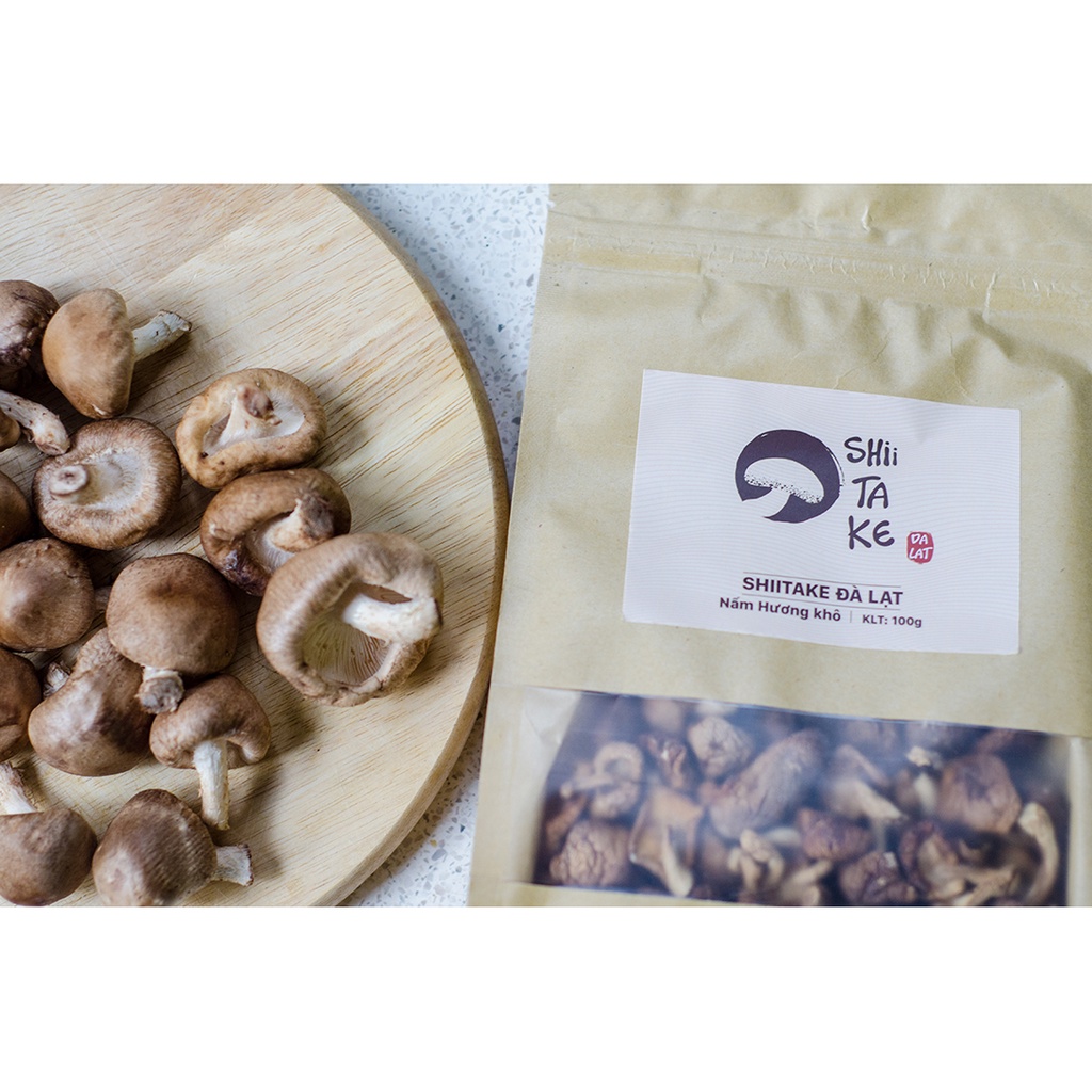 Nấm hương khô LangBiang sạch chuẩn VietGAP loại 1 - (Nấm Đông cô) - Shiitake Đà Lạt gói 100g - ViviNgon