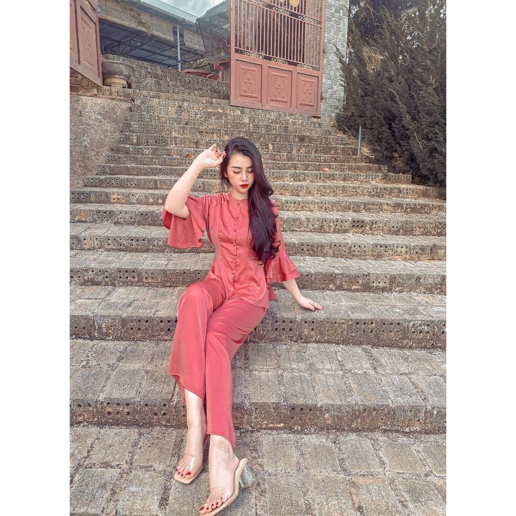 Bộ Đi Lễ Chùa - Đồ Lam Nữ Đi Chùa Đẹp Cao Cấp Trang Nhã Vải Lụa Tay Bèo 2023