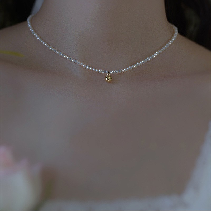 Vòng Cổ Choker Đính Ngọc Trai Đơn Giản Phong Cách Hàn Quốc