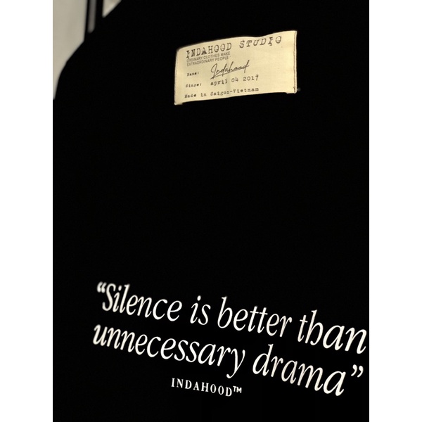 Áo Thun form rộng SILENCE INDAHOOD Black/White | BigBuy360 - bigbuy360.vn