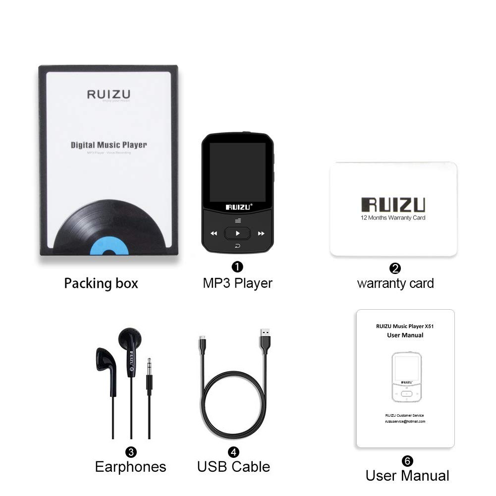 [Mã 253ELSALE hoàn 7% đơn 300K] Máy Nghe Nhạc MP3 Bluetooth Ruizu X52 Bộ Nhớ Trong 8GB - Hàng Chính Hãng