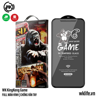 Kính Cường Lực iPhone NHÁM CHÍNH HÃNG 3D Game WK Design Full Màn Hình Từ iPhone 6 đến iPhone 12ProMax