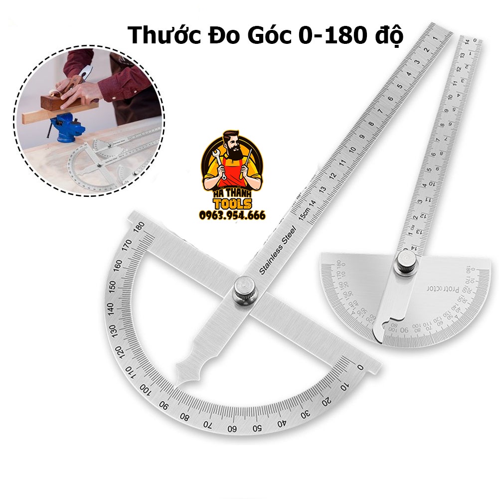 THƯỚC ĐO GÓC 0-180 ĐỘ - CÓ THỂ ĐIỀU CHỈNH