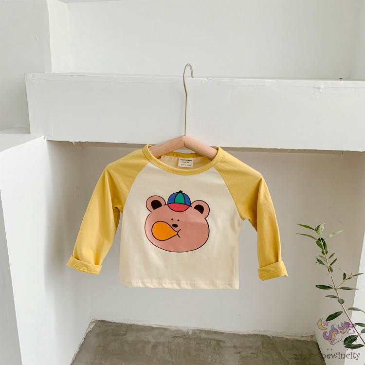 Áo thun tay dài in họa tiết hoạt hình dễ thương cho bé