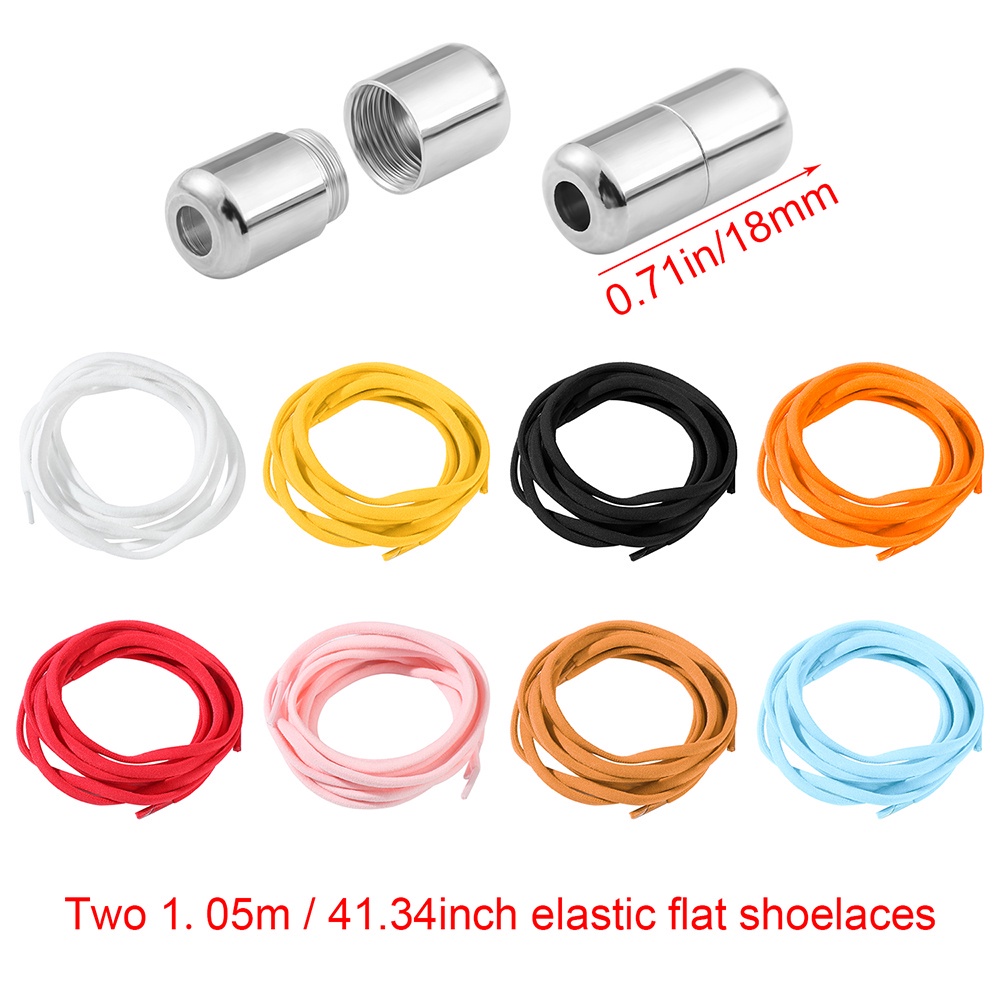 Cặp dây giày thể thao không cần buộc có khóa kim loại nhanh chóng co giãn tiện lợi