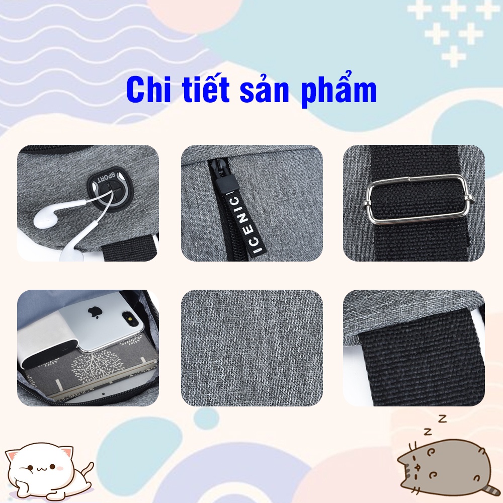 Túi Đeo Chéo Nam Nữ Thời Trang Đi Chơi Du Lịch Đi học Túi Unisex