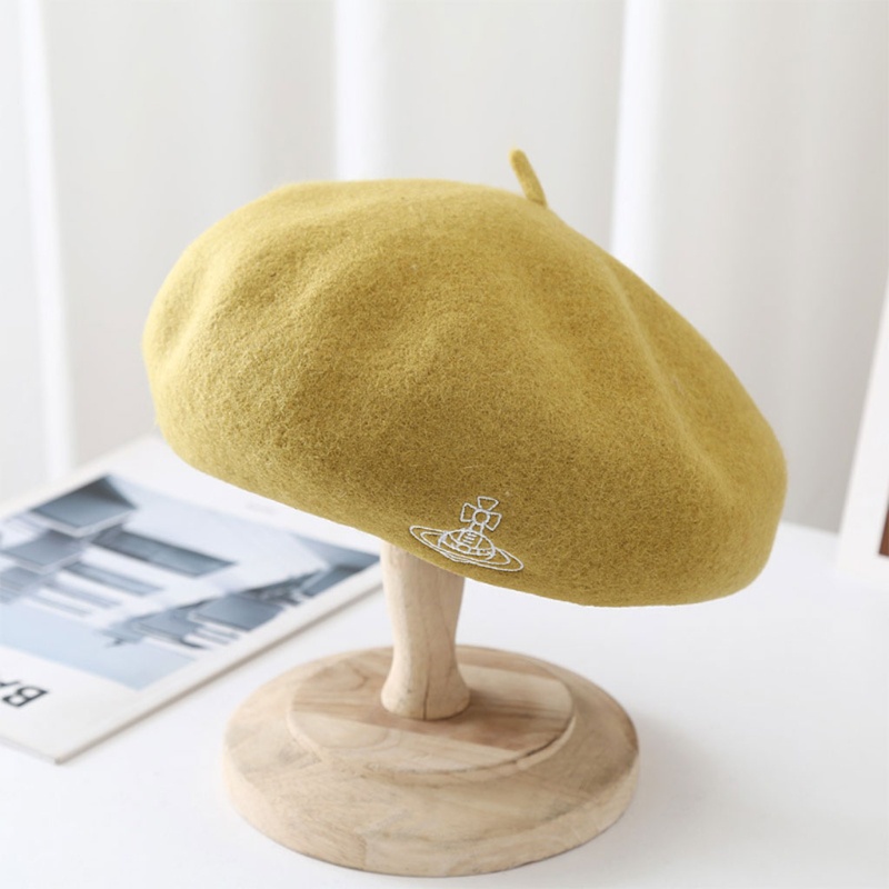 Wmmb Mũ Beret Hình Bát Giác Màu Trơn Thêu Họa Tiết Thời Trang Mùa Đông Cho Các Hoạt Động Ngoài Trời