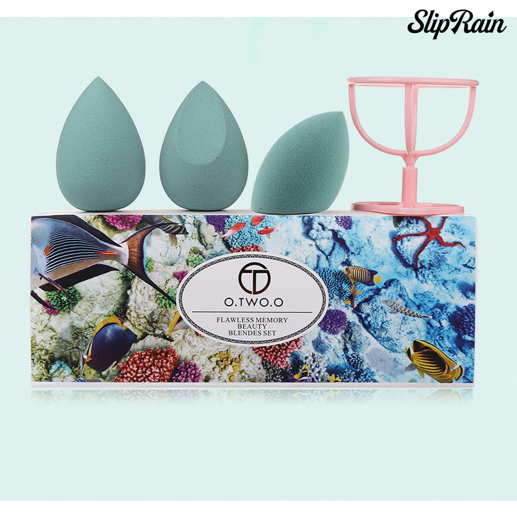 Sliprain ♥3Pcs/Set Makeup Sponge Face Beautify With Bracket Washable Fashion Face Blender