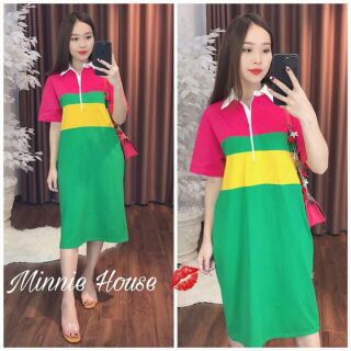 Đầm suông sọc nhiều màu siêu hot