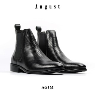 Chelsea boots da bò dập vân August cao cấp