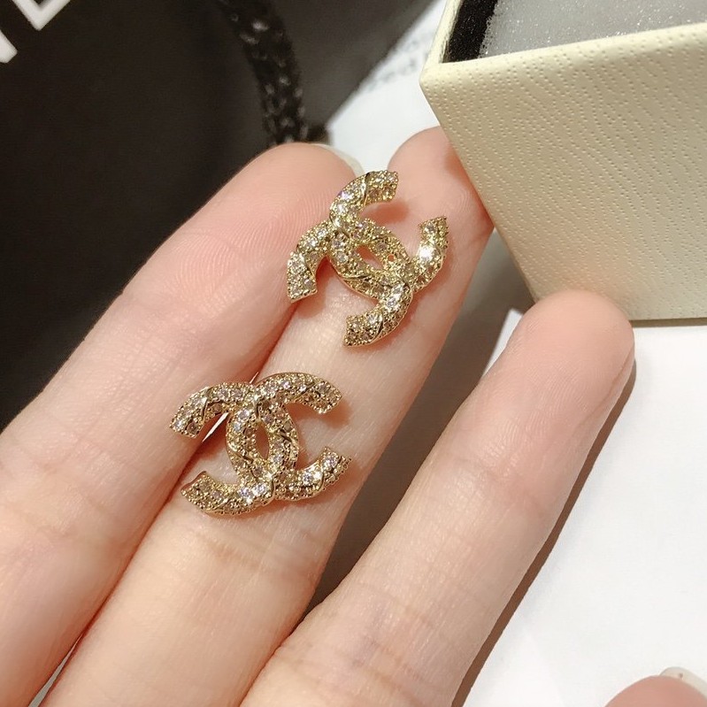 Bông tai chốt bạc 925 đính đá đơn giản cho nữ
