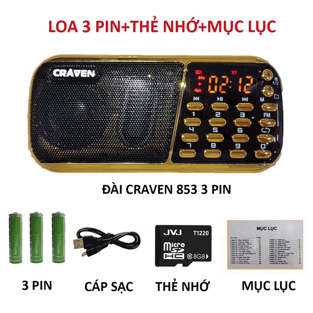 Loa Tắm Ngôn Ngữ Cho Bé - Loa học Tiếng Anh| Bảo Hành 6 Tháng| Loa Craven 836s 2 Pin- Craven 853 3 Pin