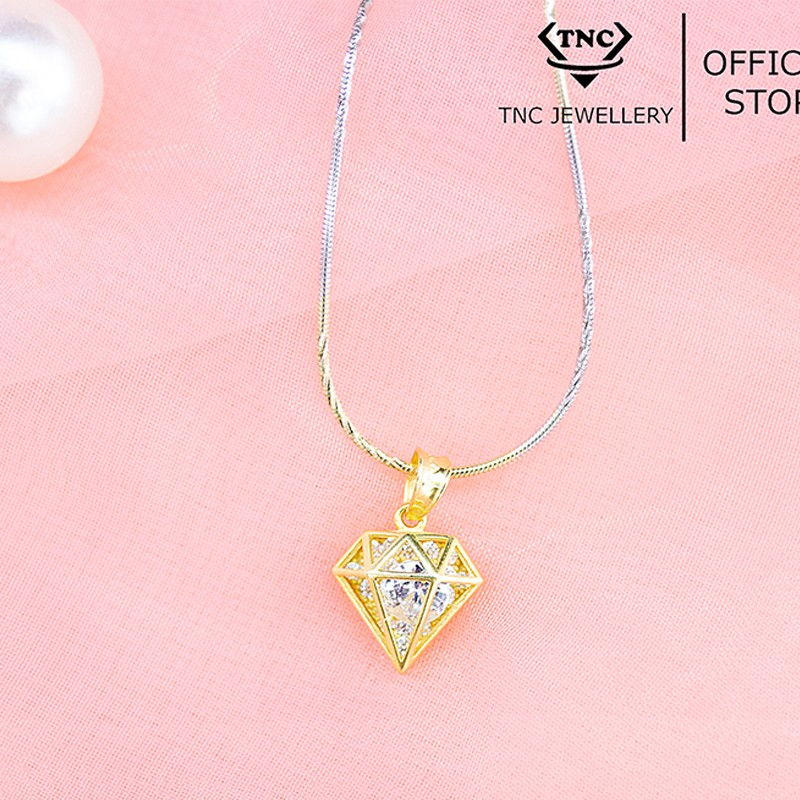 Dây chuyền bạc xi vàng đẹp sang trọng cho nữ - Trang sức TNC Jewellery