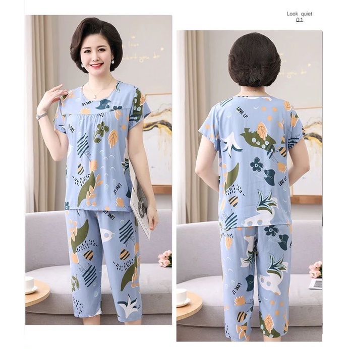 Đồ bộ trung niên nữ, Bộ đồ mặc nhà trung niên nữ vải đũi lanh  nhẹ mát cho bà cho mẹ món quà vô cùng ý nghĩa