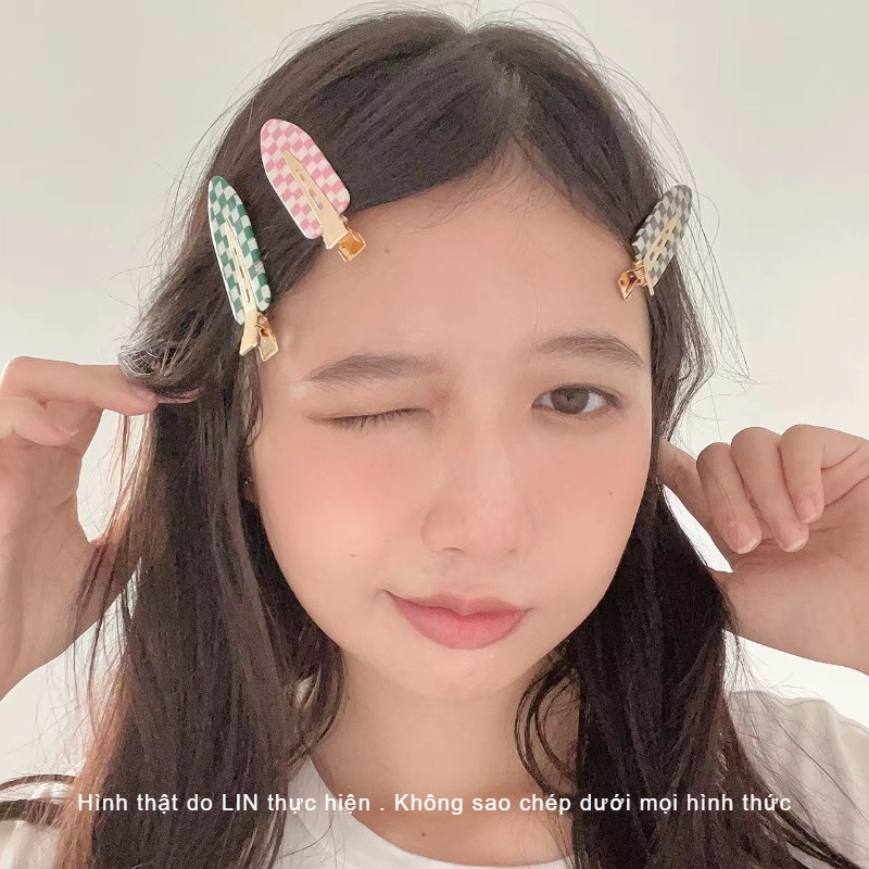 Kẹp Tóc Kẹp Mái Mỏ Vịt Caro LIN Cá Tính
