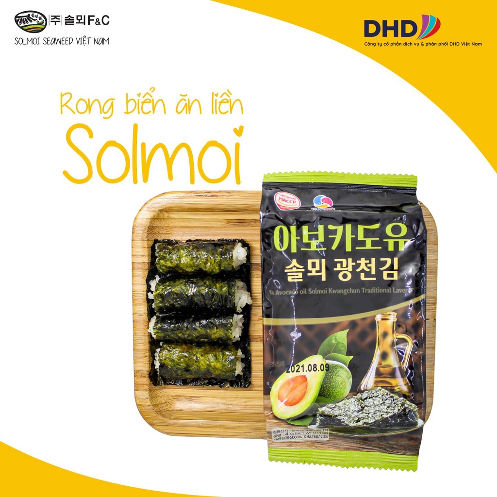 Rong biển nướng ăn liền vị bơ Solmoi Hàn Quốc 4gr