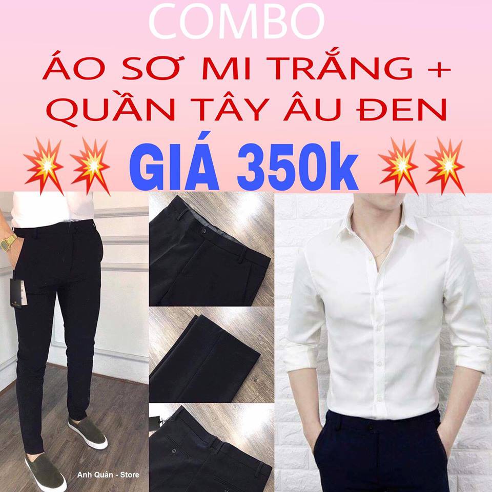 COMBO ÁO SƠ MI TRẮNG + QUẦN TÂY ÂU