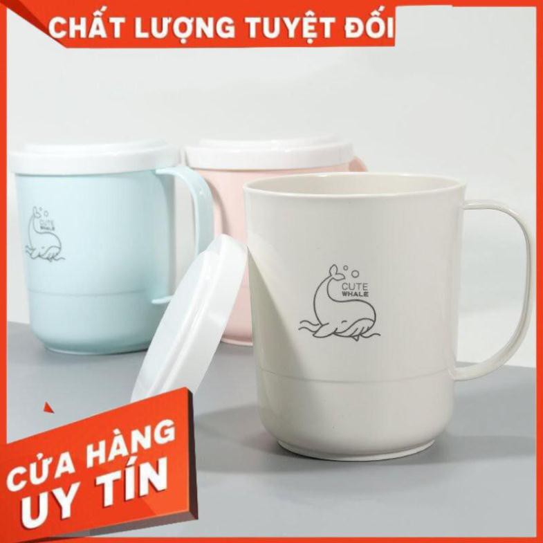 [FREESHIP❤️] Cốc nhựa uống nước có nắp 610ml No 342 ,Cốc đánh răng con hươu có quai cầm cao cấp