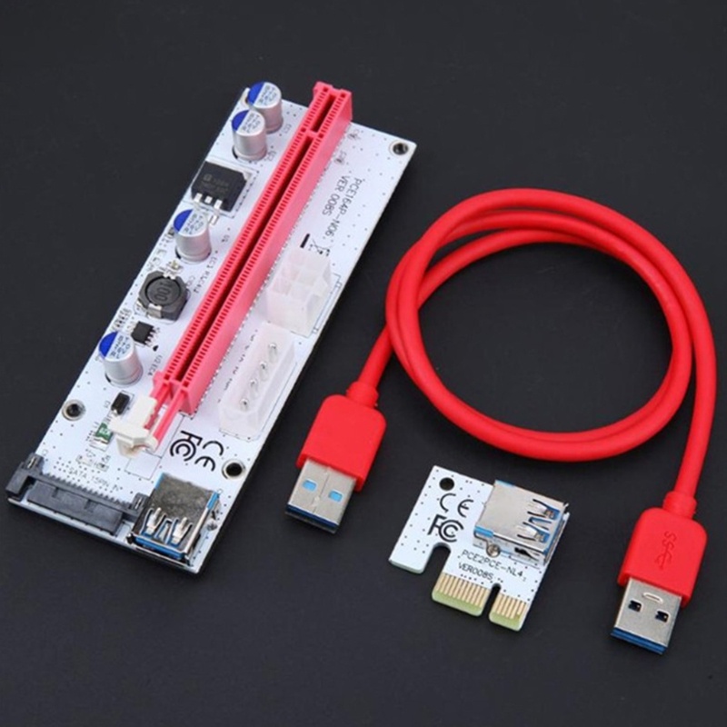 Card Mở Rộng PCI-E 1X Sang 16X 4Pin 6Pin Cho Đèn LED US