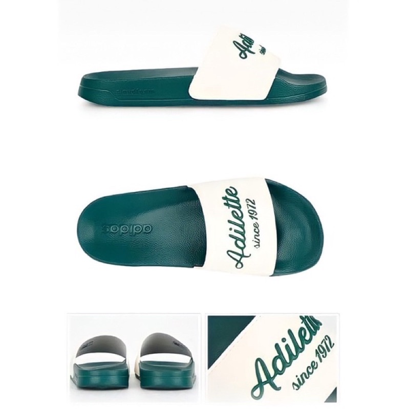 Dép Adidas Shower Adilette 1972 phối màu xanh lá hot trend - Ảnh thật shop chụp