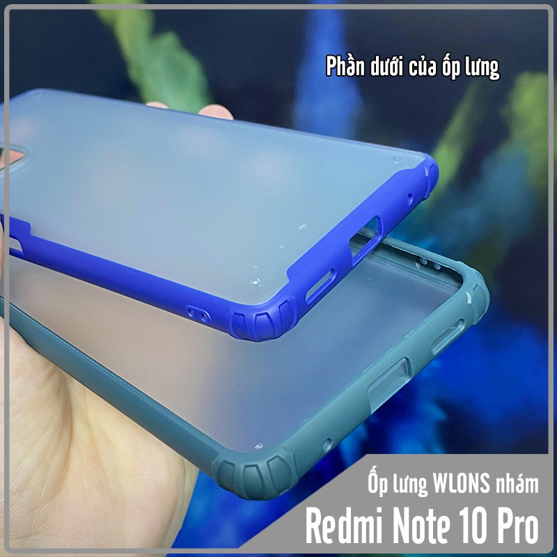 Ốp lưng chống sốc cho Xiaomi Redmi Note 10 Pro nhám viền màu WLONS - Hàng nhập khẩu