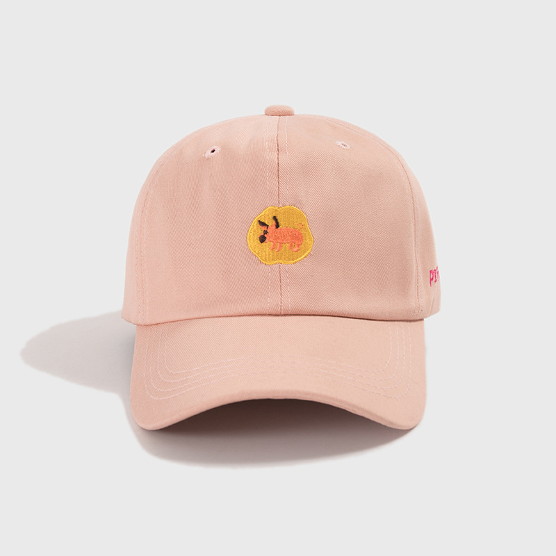 Mũ lưỡi trai LINJW chất liệu cotton thêu họa tiết hoạt hình phong cách Hàn Quốc 2020 năng động dành cho nam nữ