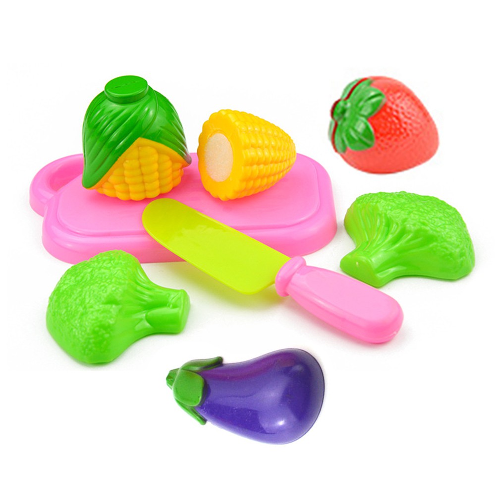 1SET/6PCS Fruit Vegetable Food Cutting Set Reusable Role Play Pretend Kitchen Toys