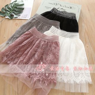 Chân váy ren cho bé gái siêu xinh size từ 100 đến 150 có 3 mầu hồng ghi đen 😍😍 chất len mềm lót 1 lớp bên trong 😘😘😘