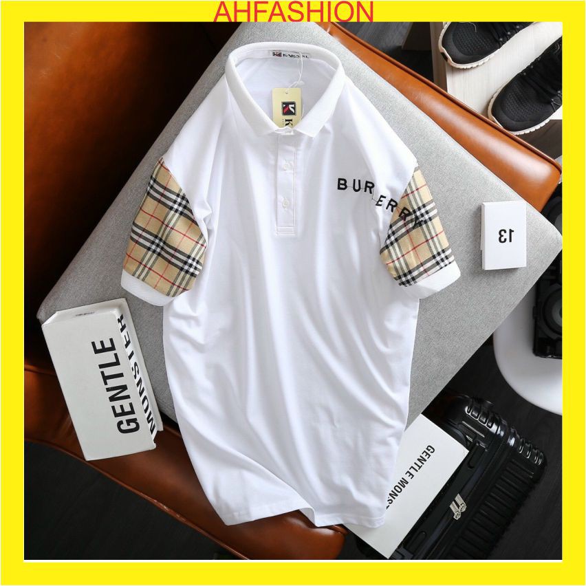 Áo thun nam polo có cổ tay ngắn thêu kiểu BBR mẫu mới nhất cao cấp AHFASHION