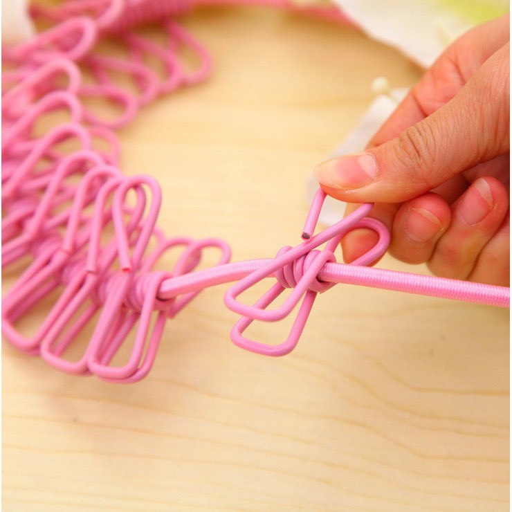 GG Dây phơi đồ thông minh 5m kèm 12 kẹp - Dây phơi quần áo có kẹp - Dumi Shop