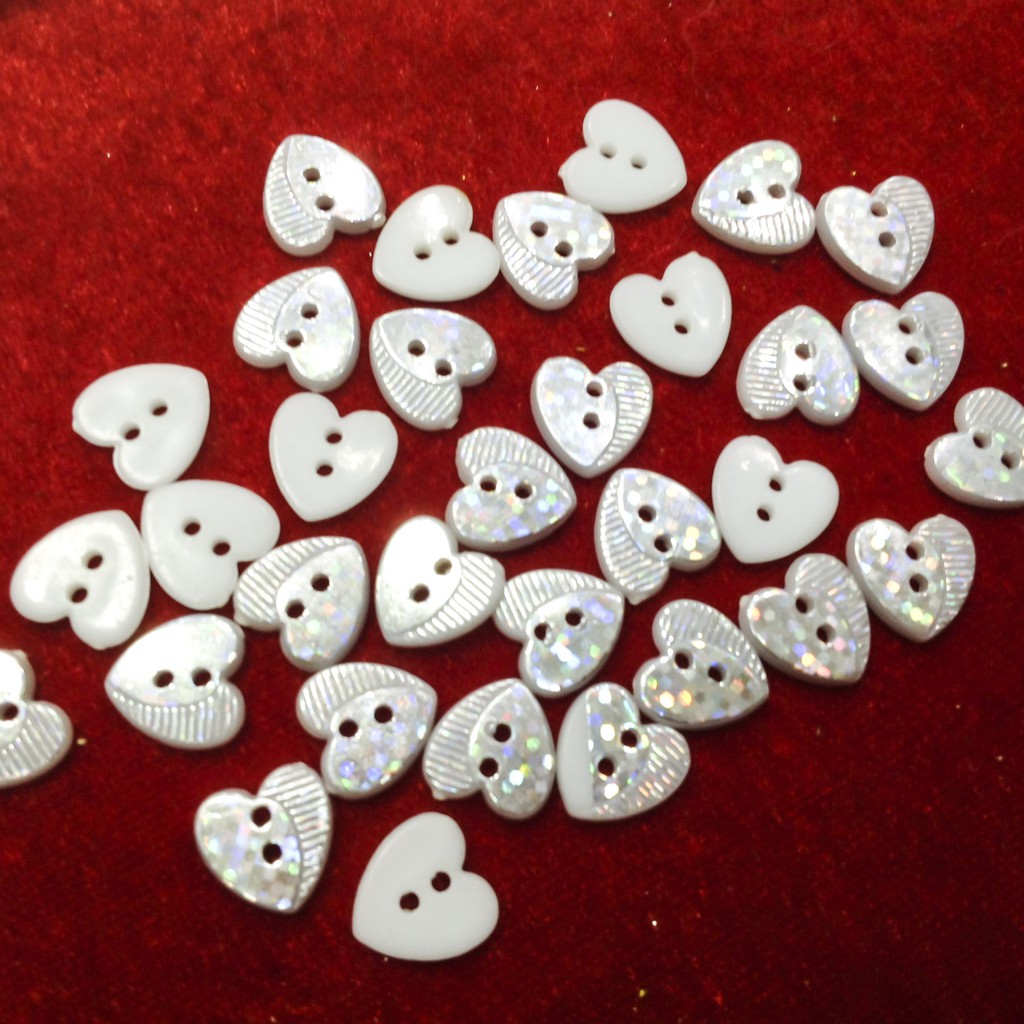 4 Cúc áo trái tim nút sơ mi kiểu size 1.2cm