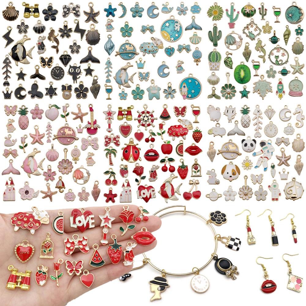 Bộ 31 phụ kiện mặt làm vòng cổ tráng men