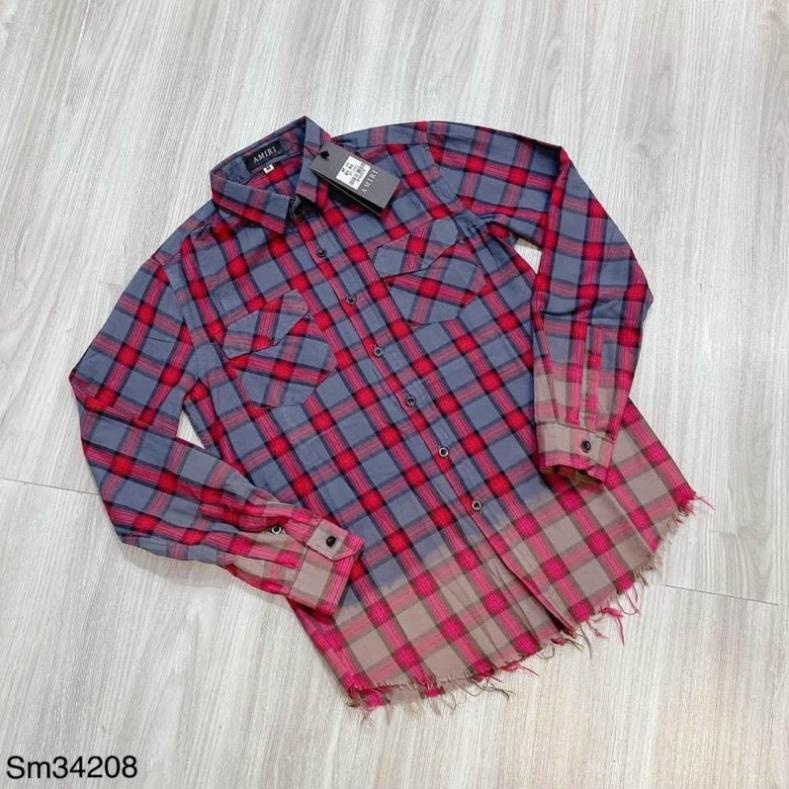 Sơ mi nam kẻ sọc phối Loang 2 màu cao cấp - Sơ mi nam kẻ nam nữ hot hit