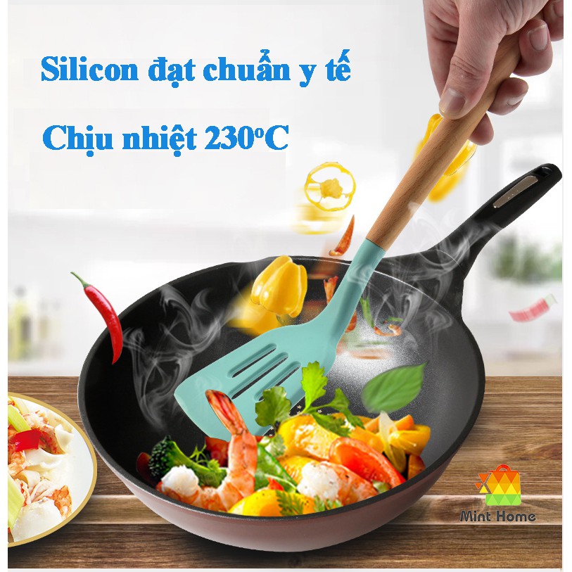 Bộ dụng cụ nhà bếp, nấu ăn, làm bánh 11 món silicon chống dính, silicone chịu nhiệt đa năng, phụ kiện decor phòng bếp