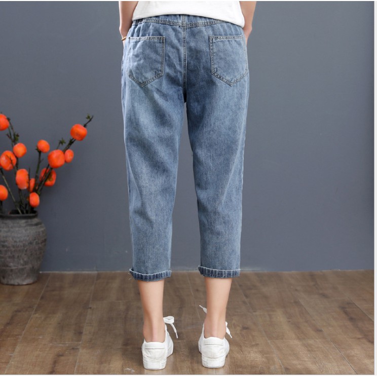 Quần jean baggy mềm mẫu mới QB30 thêu loại 1