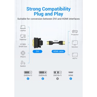[DVI 24+1 to HDMI] Đầu chuyển cổng DVI Vention ECDB0
