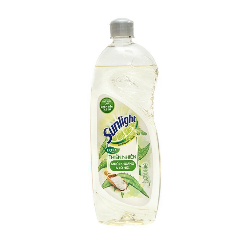 Nước Rửa Chén Sunlight Thiên Nhiên Muối Khoáng Và Lô Hội Chai 400G