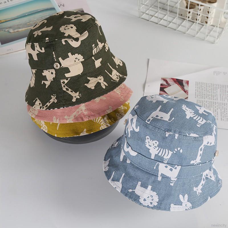 Mũ rộng vành họa tiết hoạt hình dễ thương cho bé