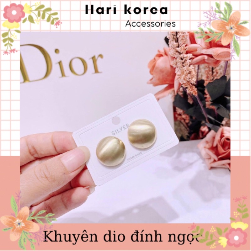 Bông tai tròn xinh / khuyên tai tròn trơn / phụ kiện nữ trang Hari korea accessories