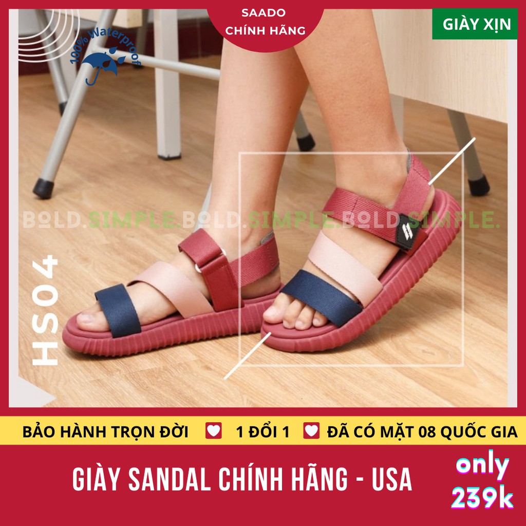 Giày Sandal Nam Nữ Cho Học Sinh Cấp 2 3 Chống Trơn Trượt Hôi Chân Đế Cao Siêu Nhẹ Đi Du Lịch Hãng Chính Hãng Mỹ [HS04]