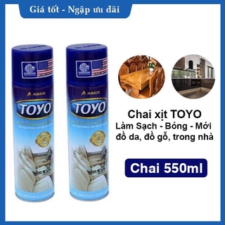 Chai xịt làm sạch và làm mới đồ toyo thể tích 500ml, làm mới tất cả đồ da, đồ nhựa, đồ gỗ cho xe ô tô, xe máy, nội thất.