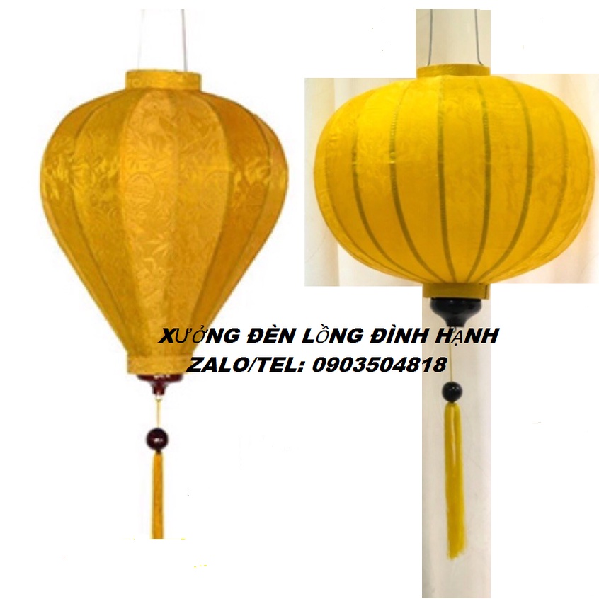 Đèn lồng Hội An. Vãi lụa, gấm, tơ tằm hình củ tỏi. Size 45cm,60cm