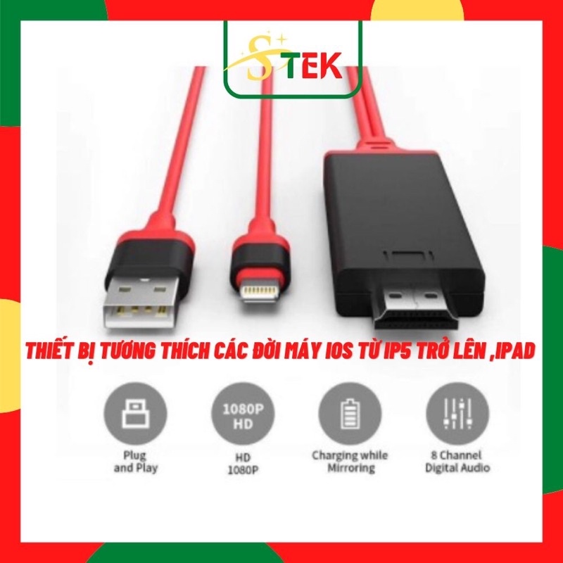 Cáp Hdmi Từ Đt Iphone, ipad Lên Tivi bảo hành 6 tháng