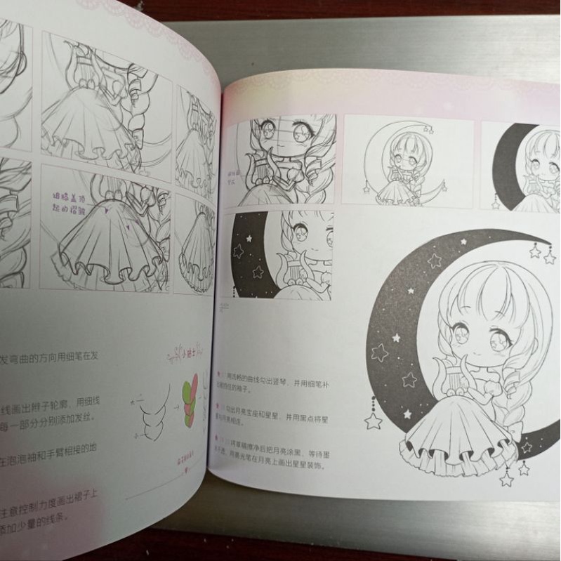 Combo 2 tập dạy vẽ chibi cute và đơn giản mà xinh - hướng dẫn chi tiết hơn 50 mẫu chibi nhiều phong cách