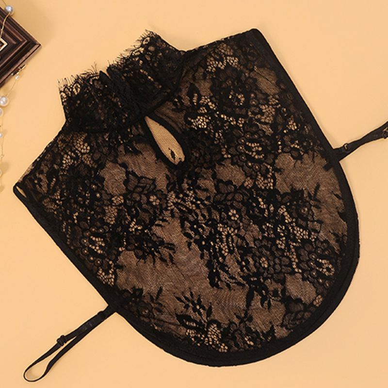 Áo Thun Cổ Cao Phối Ren Hoa Thời Trang Cho Nữ